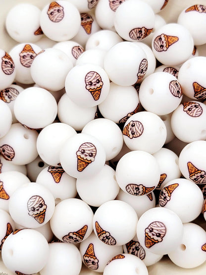 15mm Mummy Monster Silicone Round Beads, Halloween Mummy Beads, Cute Spooky Monster Beads for Pens, Keychains and Crafts
